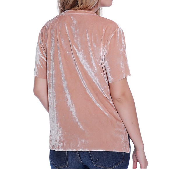 *WORN ONCE Crushed Velvet Nude Shirt - Picture 2 of 7